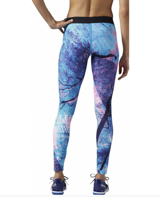 Reebok One Series Tree Womens Leggings / BNWT / Blue / RRP £48