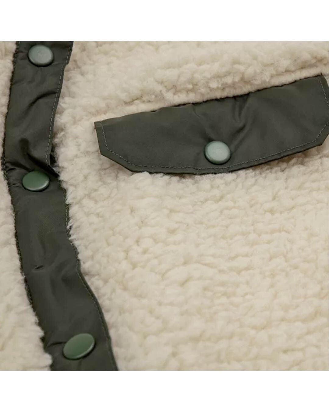 Vans Womens Dreaming Sherpa Jacket / Bone White Olive / RRP £120
