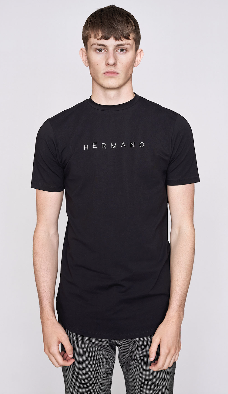 Hermano Mens Chest Logo T-Shirt / BNWT / Black / RRP £35