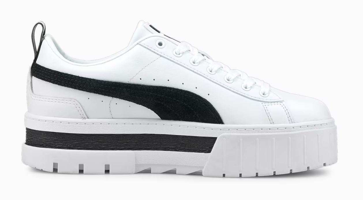 Puma Womens Mayze Leather Trainers / White-Black / RRP £90