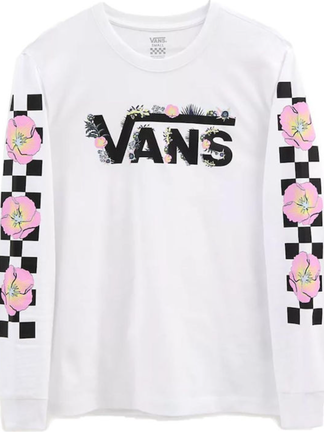 Vans Troppy V L/S T-shirt/ White / Women / RRP £30