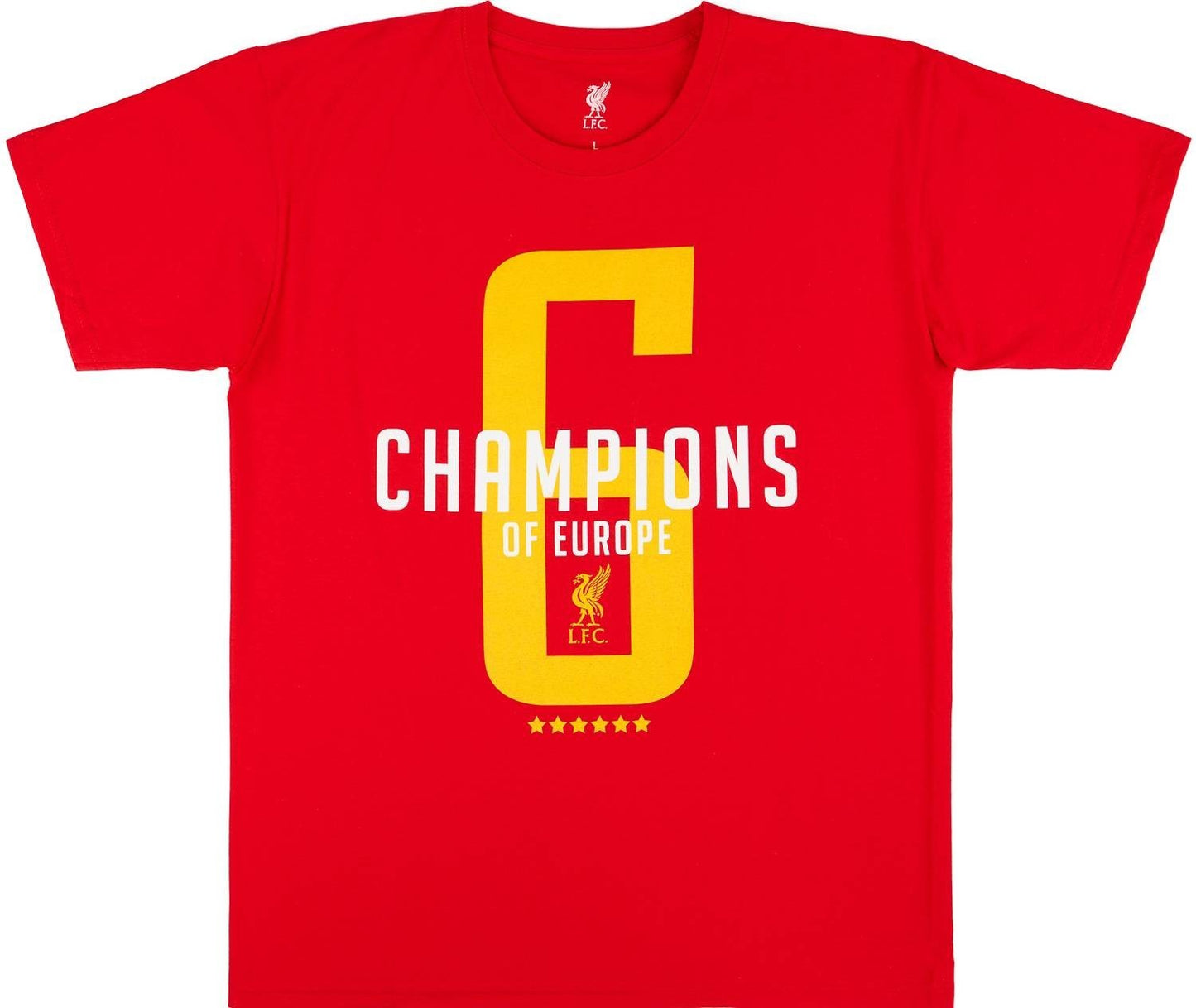 Own Brand Womens 2019-20 Liverpool '6 Champions Of Europe' Tee/Red/RRP £19.99