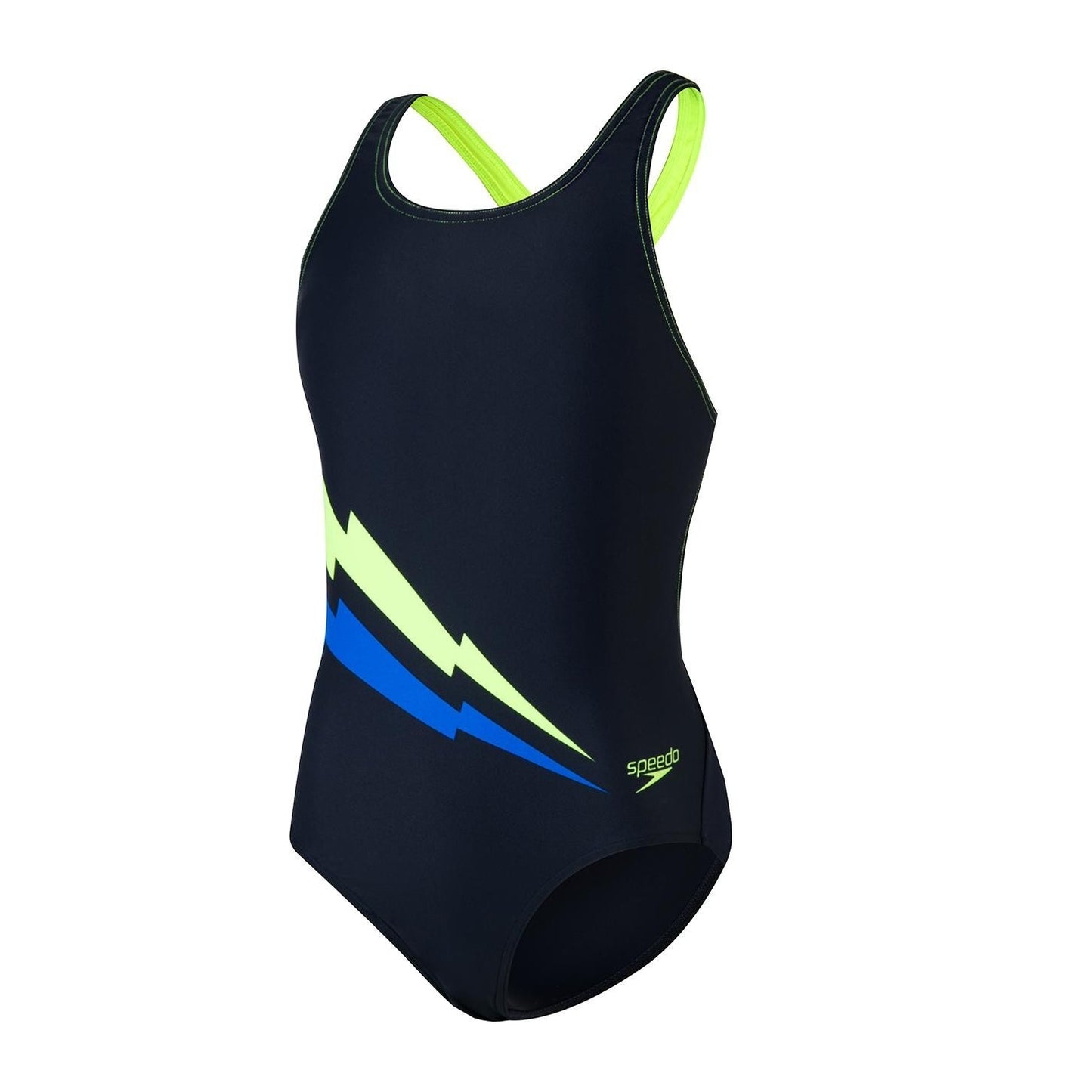 Speedo Girls Navy Swimsuit / Placement Leaderback Swimsuit / RRP £18