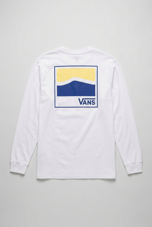 Vans Mens Original DNA Sidestripe Long Sleeve T-Shirt / White / RRP £30