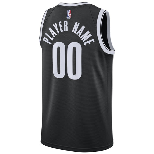 Nike Men's Brooklyn Nets Icon Basketball Vest / Black Silver / Blank / RRP £90