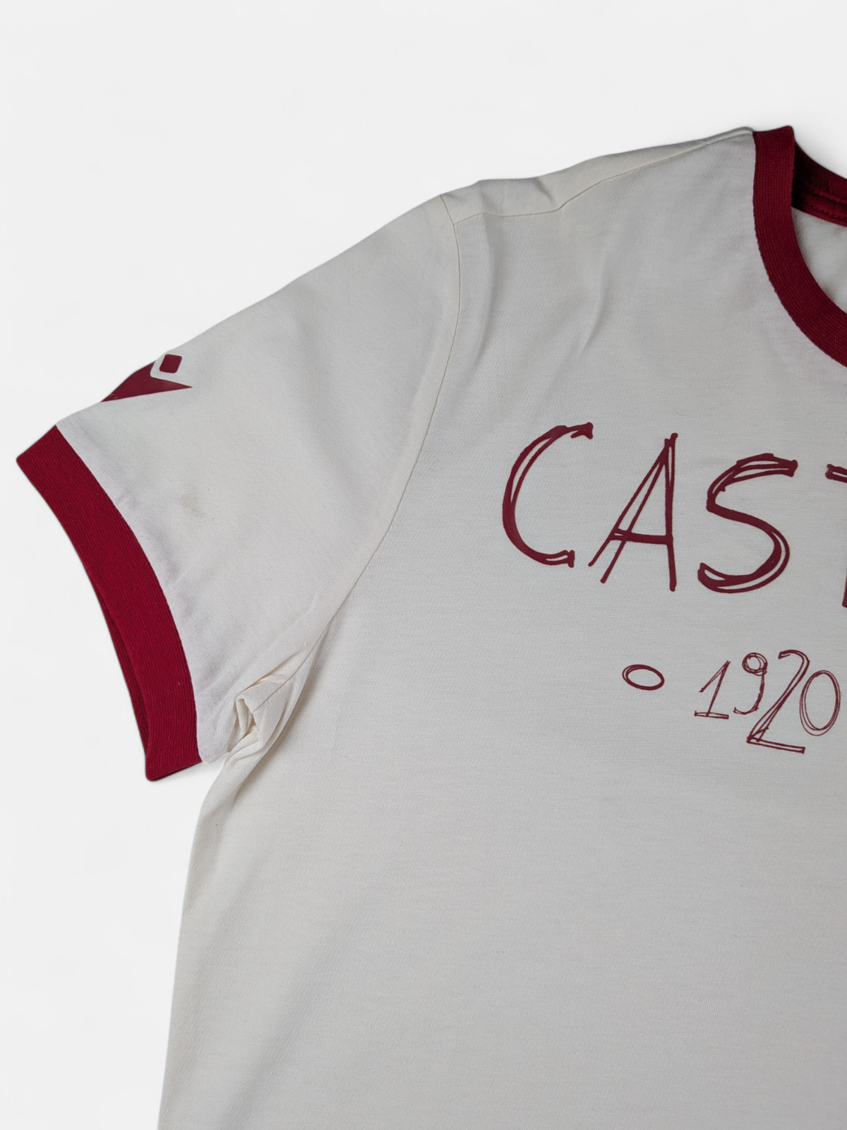 Macron Mens 2019-20 Cagliari 100th Anniversary Fan Tee / BNWT / White / RRP £35