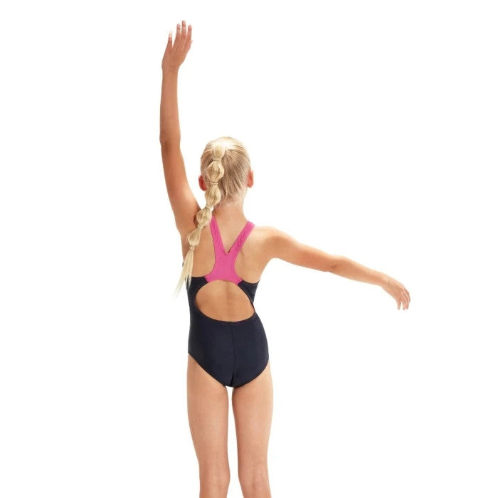 Speedo Girls Digital Placement Splashback Swimsuit / Black / RRP £20