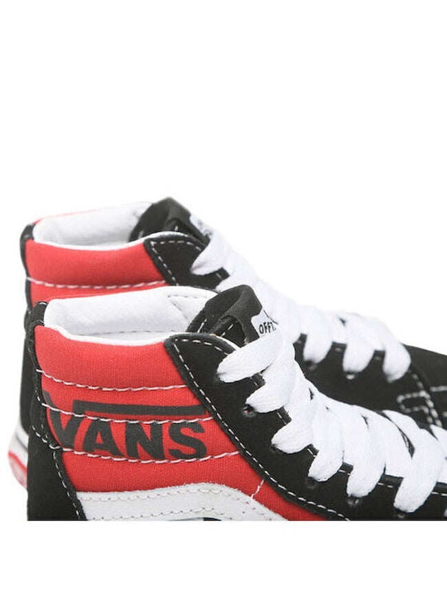Vans Kids Sk8 Hi Trainers / Black Red Logo / RRP £45