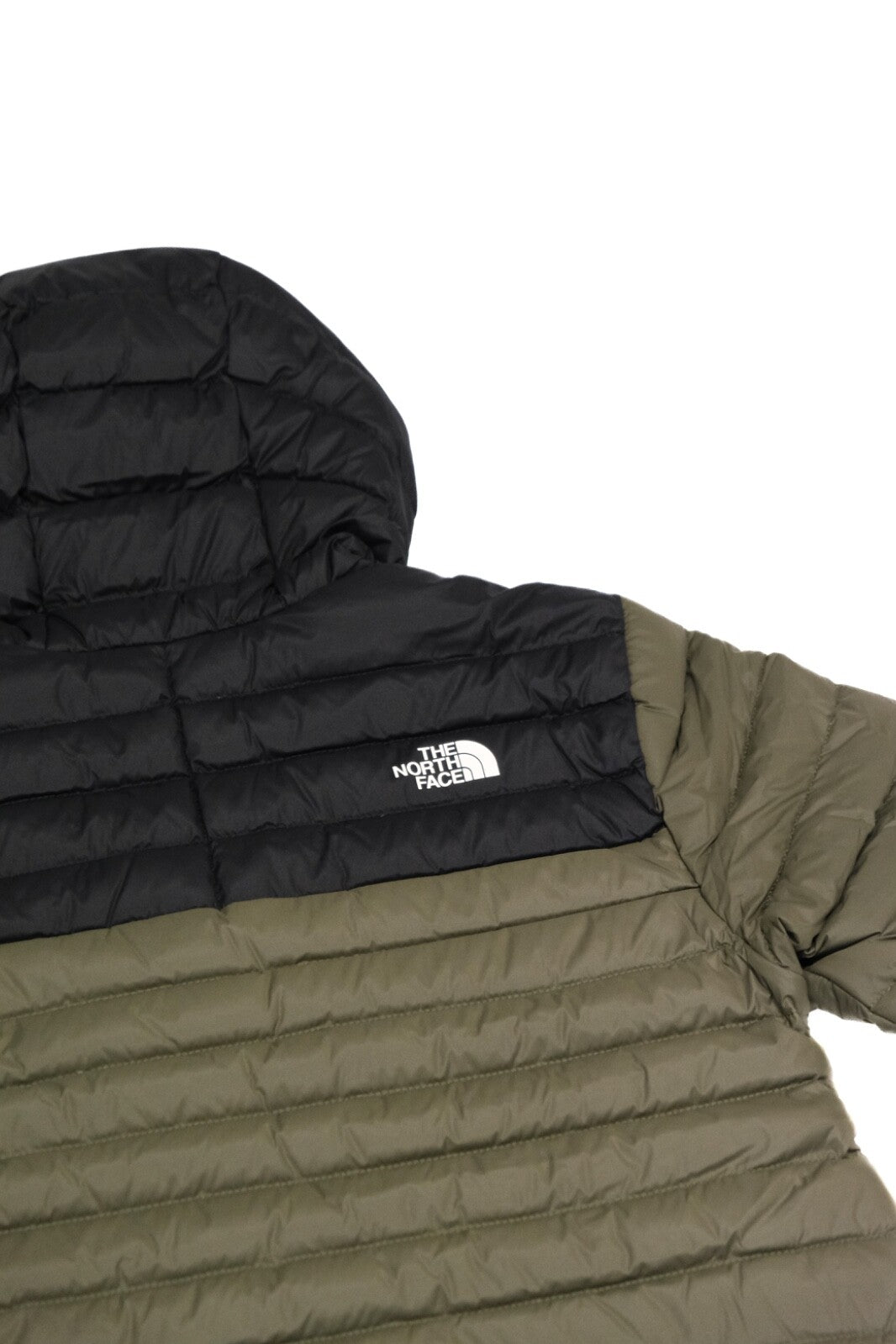 The North Face Mens Stretch Down Hoodie Puffer Jacket / Green / RRP £245