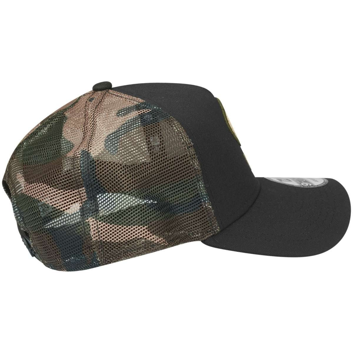 New Era Adult San Francisco 49ers Woodland 9Forty Trucker Cap/Black Camo/RRP £35