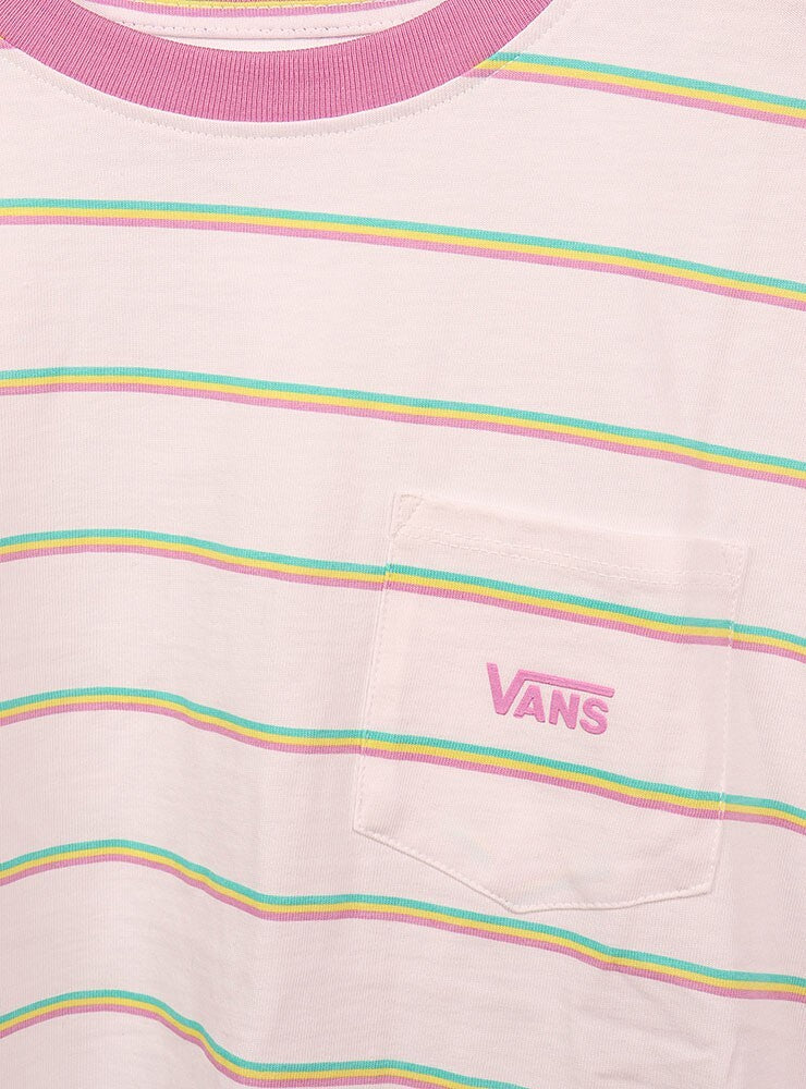 Vans Womens Mini Stripe Pocket T-Shirt / White / RRP £28