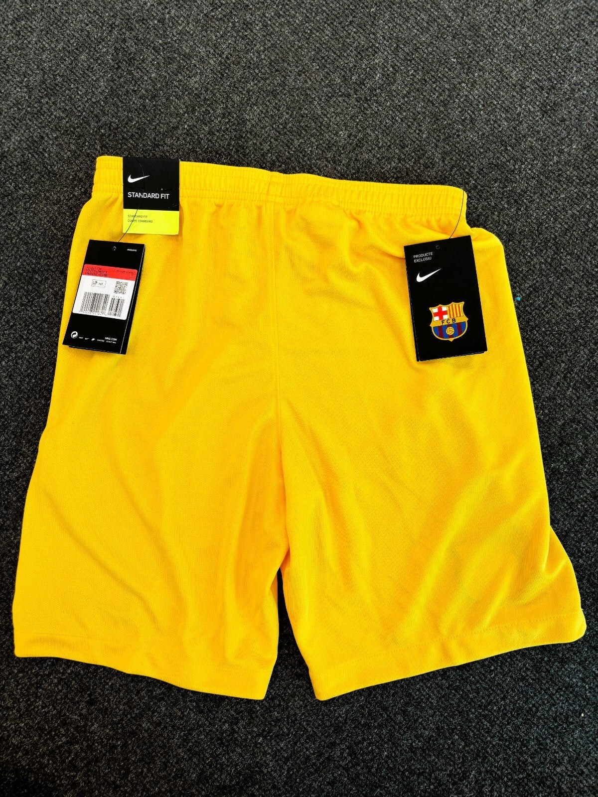 Nike Kids Barcelona 2019-20 Away Football Short / Yellow / RRP £25