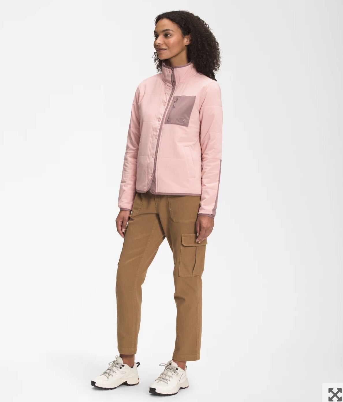 THE NORTH FACE WOMENS SNAP FRONT MOUNTAL JACKET ROSE TAN MEDIUM BNWT RRP£135