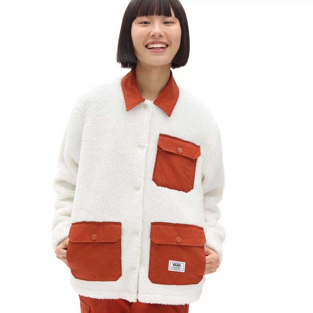 Vans Womens Emma Sherpa Fleece Jacket / Natural / RRP £90