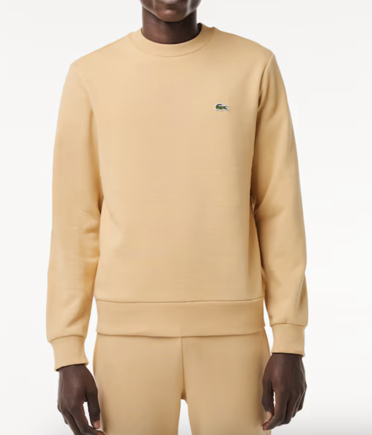 Lacoste Mens Fleece Crew Neck Sweatshirt / Beige / BNWT / RRP £109