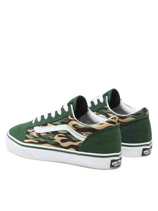 Vans Junior Old Skool Trainers / Green Camo Flame / RRP £50