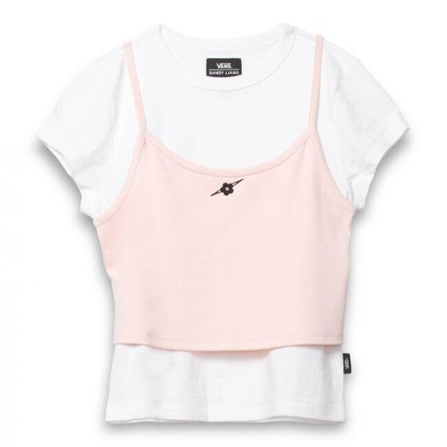 Vans Womens Vans X Sandy Cross Layered T-Shirt Tank / Crystal Pink / RRP £52