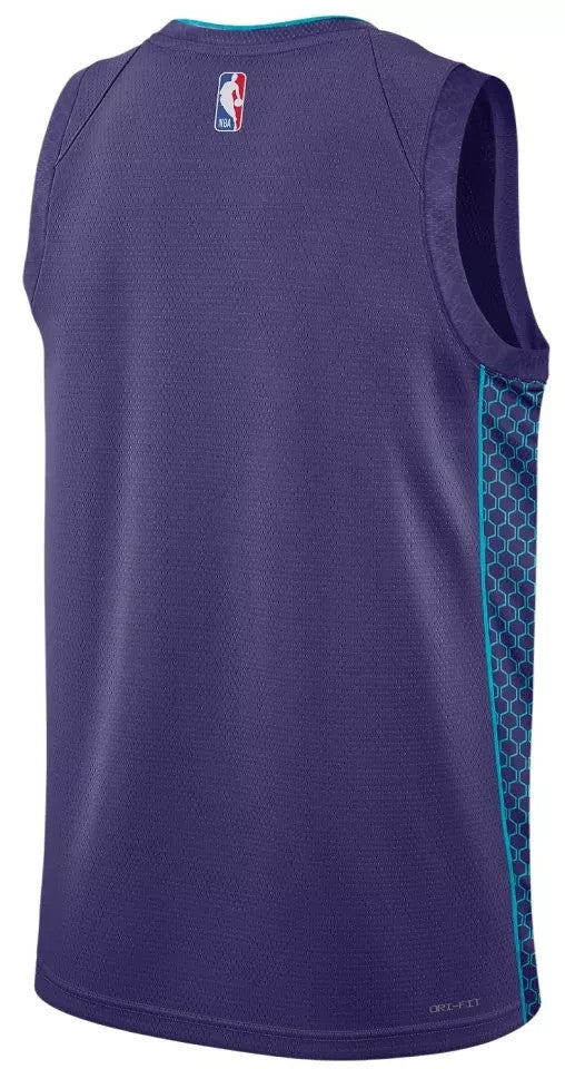 Nike Jordan Mens Charlotte Hornets Basketball Vest / Purple / Blank / RRP £90
