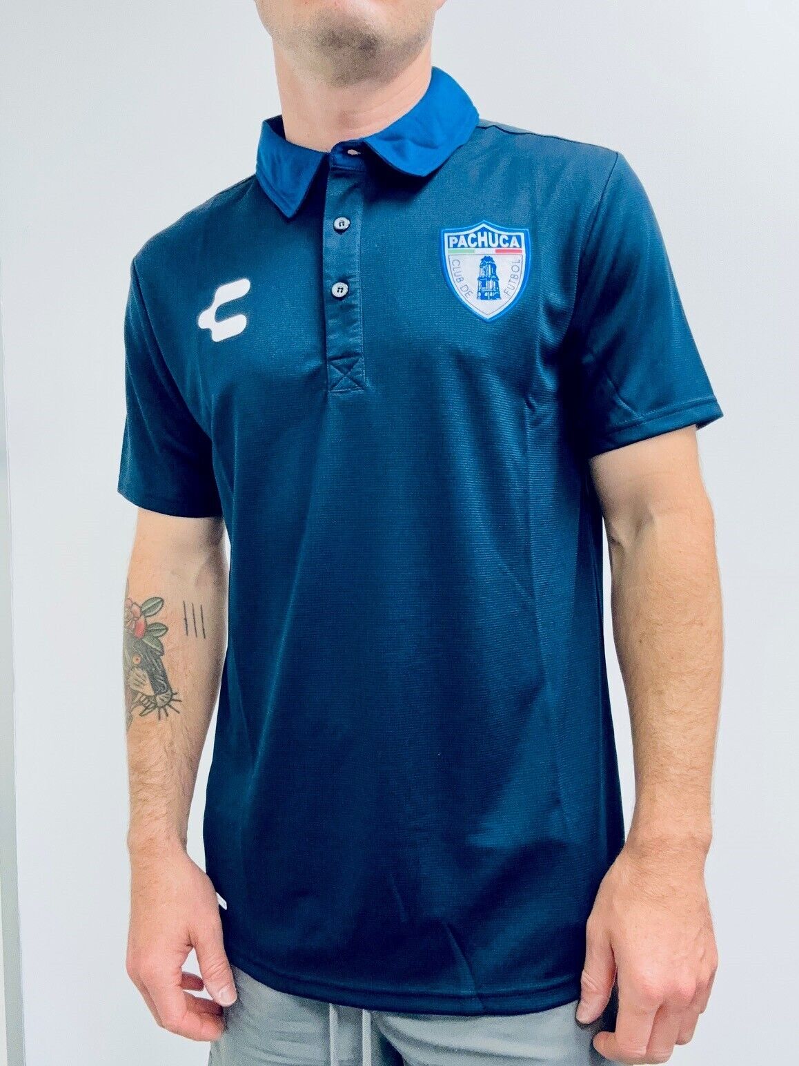 Charly Men's Pachuca Football Polo Shirt / Navy / RRP £30