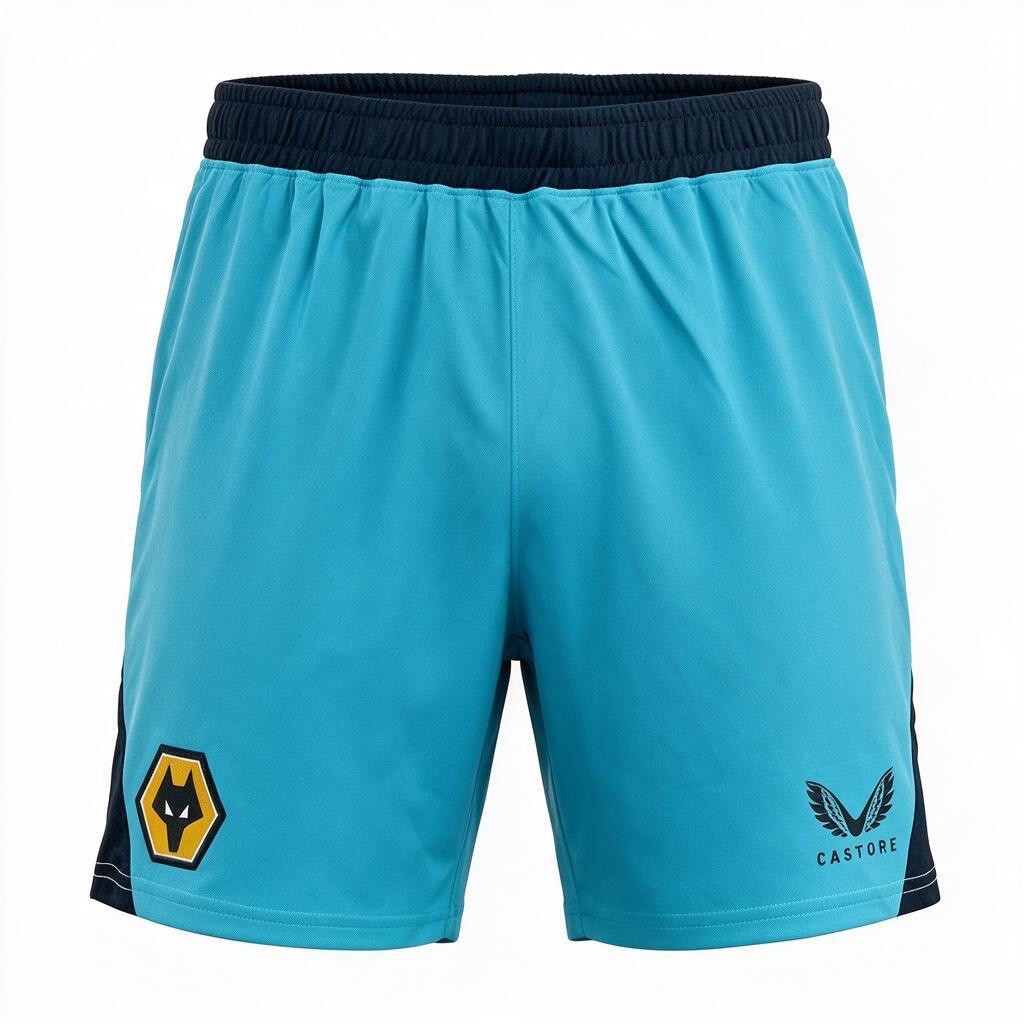 Castore Mens Wolves Player Issue GK Shorts / Blue / RRP £45