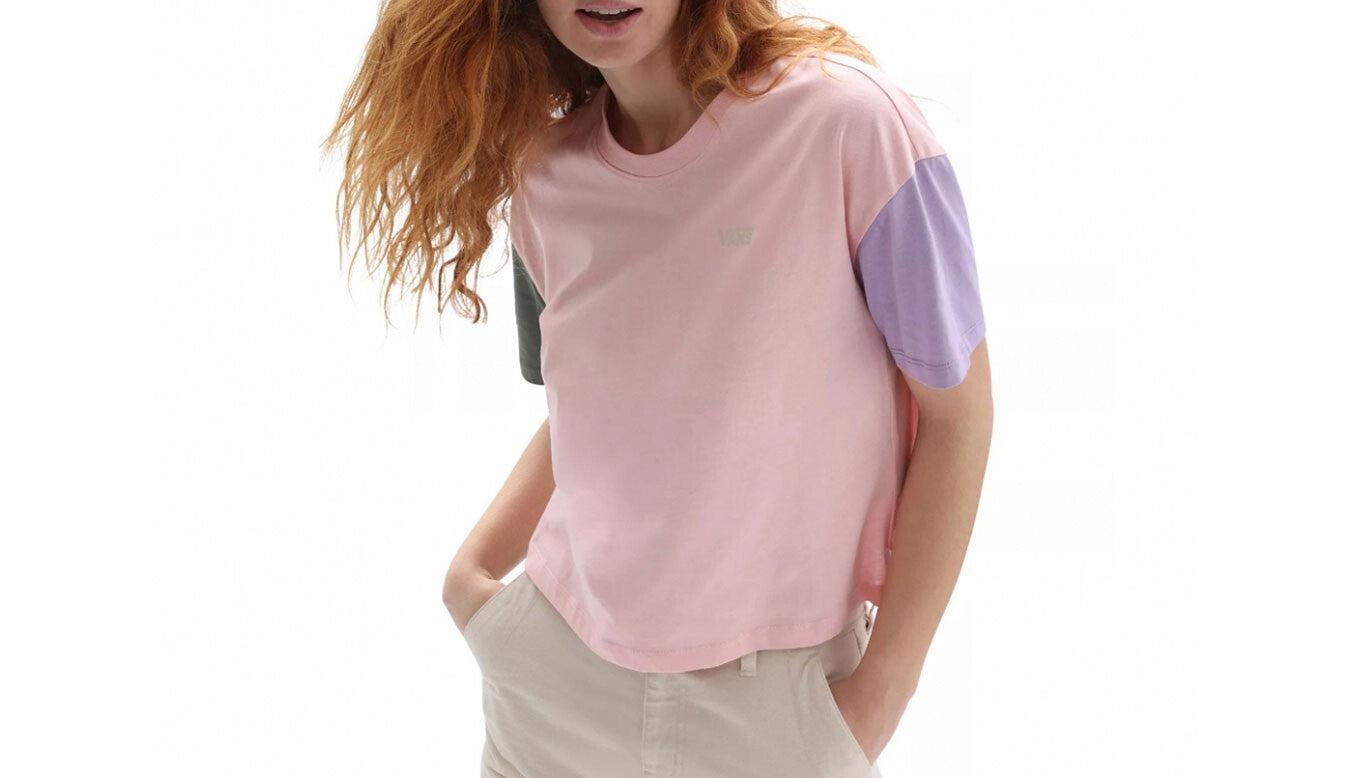 Vans Women Relaxed Boxy Colorblock Powder Pinktyme / Pink / RRP £25