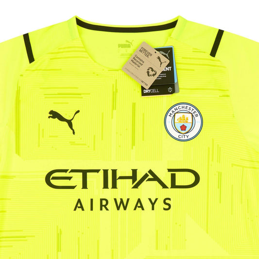 Puma Mens 2021-22 Manchester City Player Issue Gk S/S Shirt/Yellow/RRP £109.99