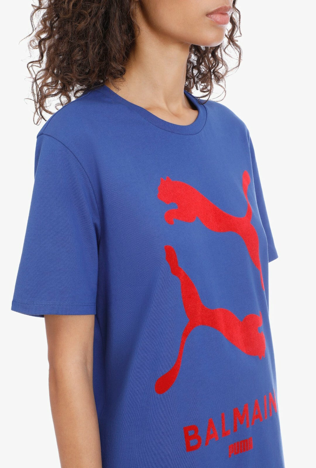 Balmain x Puma Women's Graphic Logo Tee / Blue Red / BNWT / RRP £100
