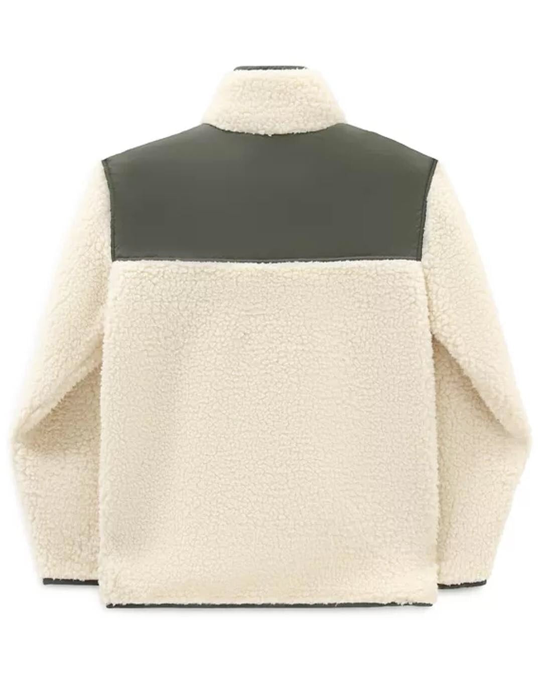 Vans Womens Dreaming Sherpa Jacket / Bone White Olive / RRP £120