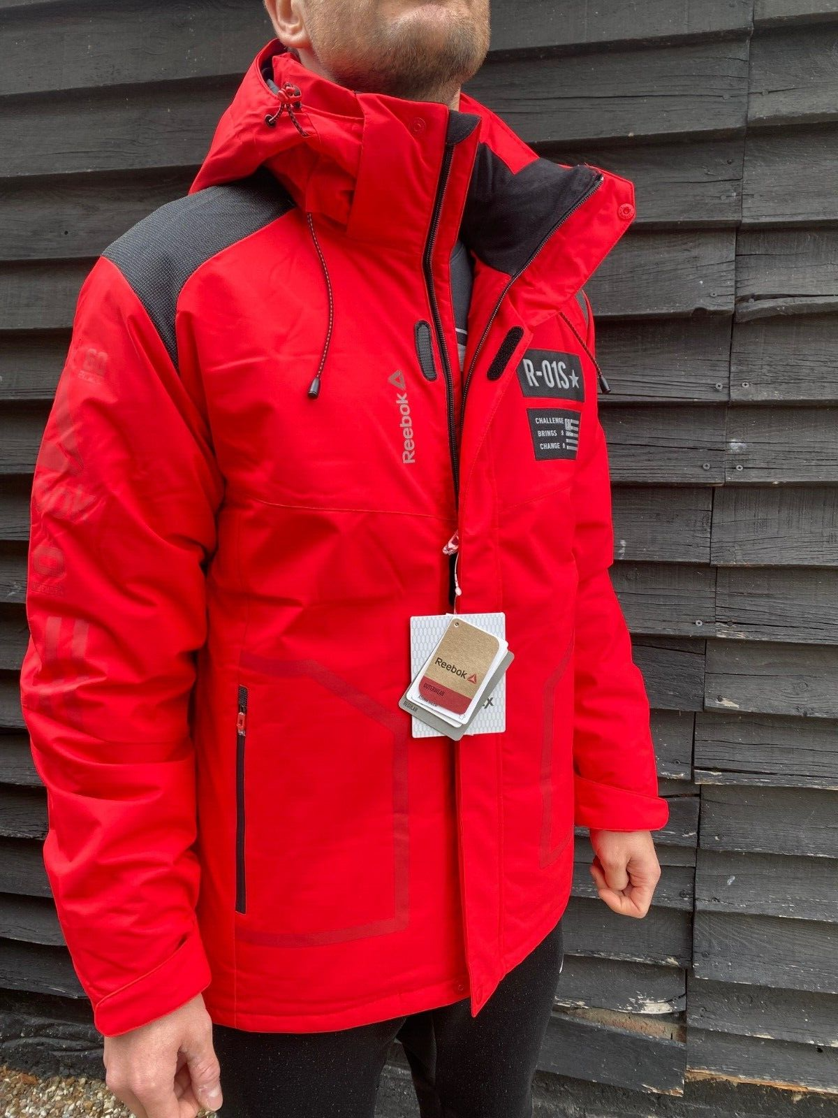 Reebok Men's One Series Siberian Down Winter Jacket / RRP £250 / Red Black