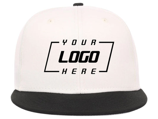 Unisex Plain Full Court Fitted Hat / Ivory Black / £22