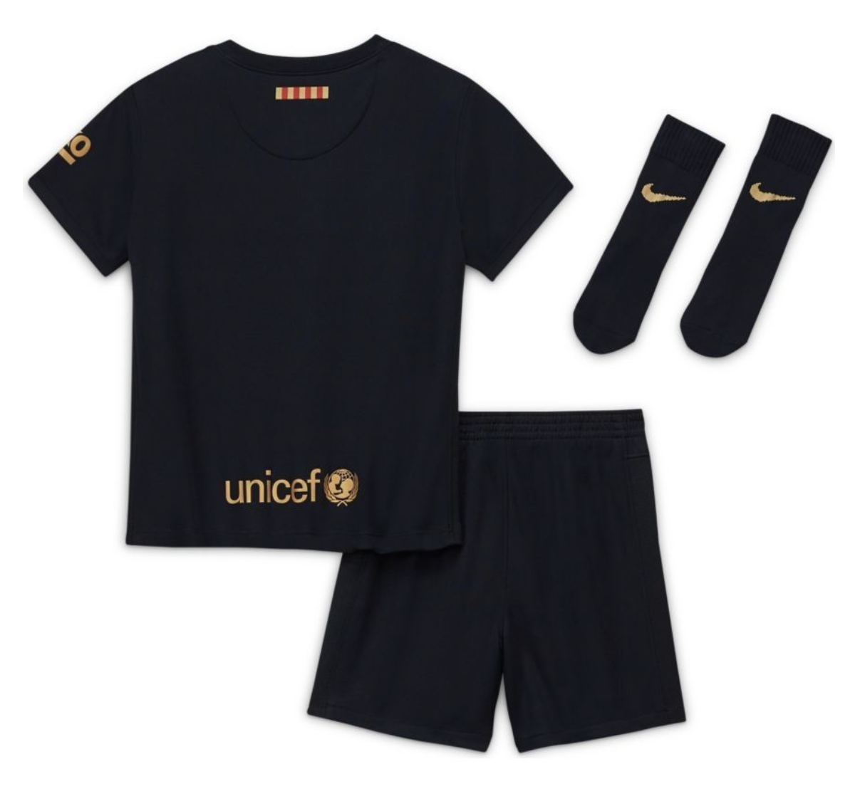 Nike Toddler Barcelona Away Full Football Kit / Black / 20-21 / RRP £40