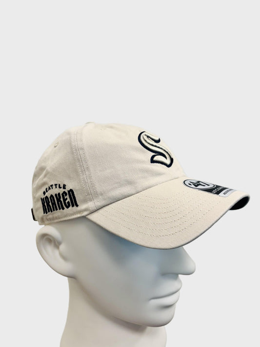 47 Brand Seattle Kraken NHL Clean Up Relaxed Dad Cap / Ivory / RRP £28