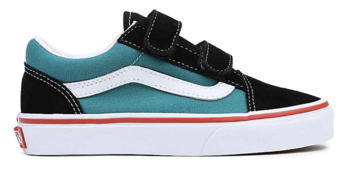 Vans Kids Old Skool 2 Strap Trainers / Black Yellow Green / RRP £40