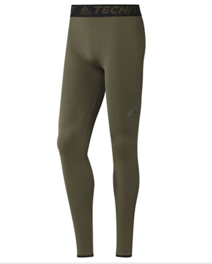 Adidas Men's Techfit Workout Gym Tight / Khaki / RRP £50