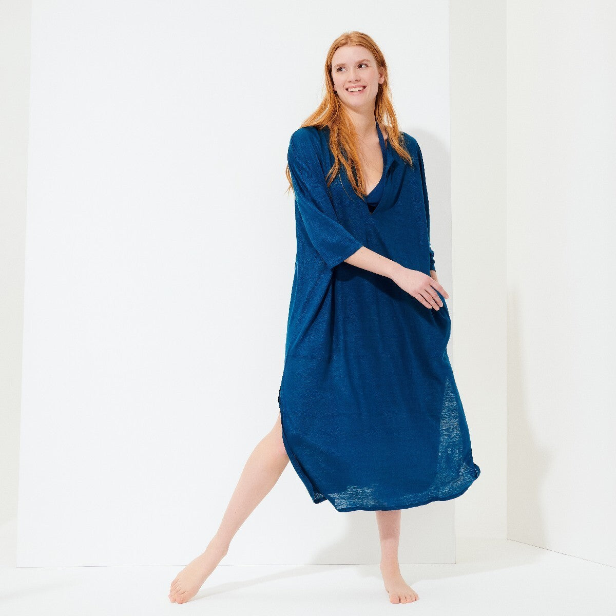 Vilebrequin Farlini Linen Cover Up / Navy Blue / Womens / RRP £170
