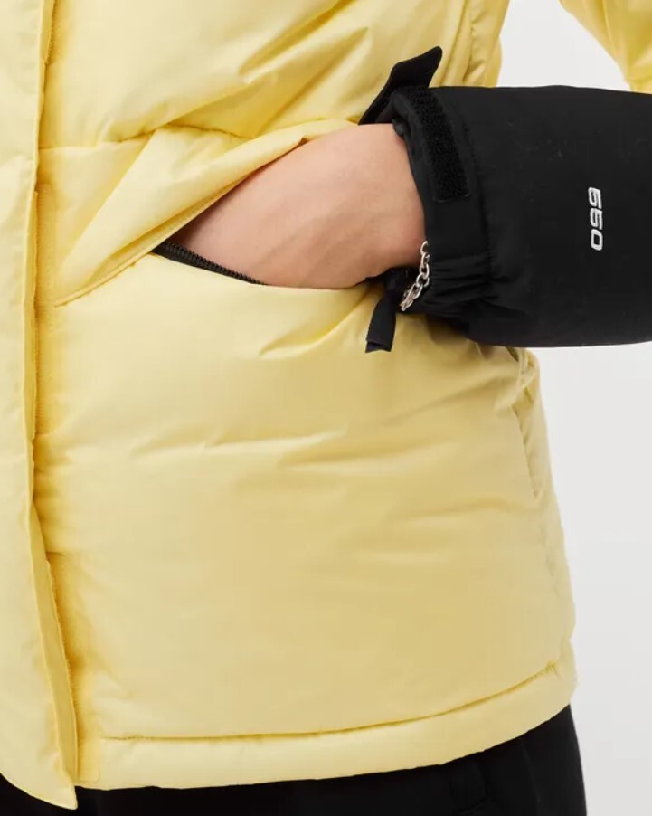 The North Face Women’s Himalayan Down Parka Jacket – Pale Banana, Windproof Jkt