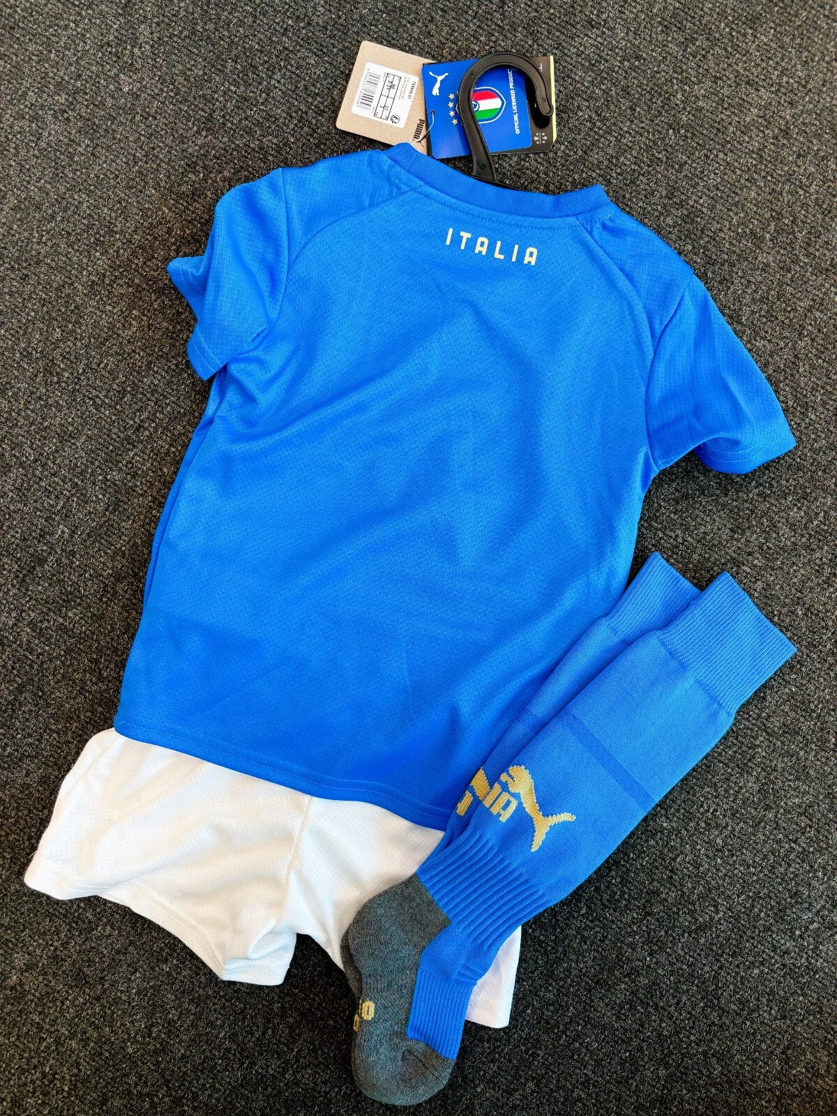 Puma Toddler Italy 22-23 Home Full Football Kit / Blue White / RRP £50