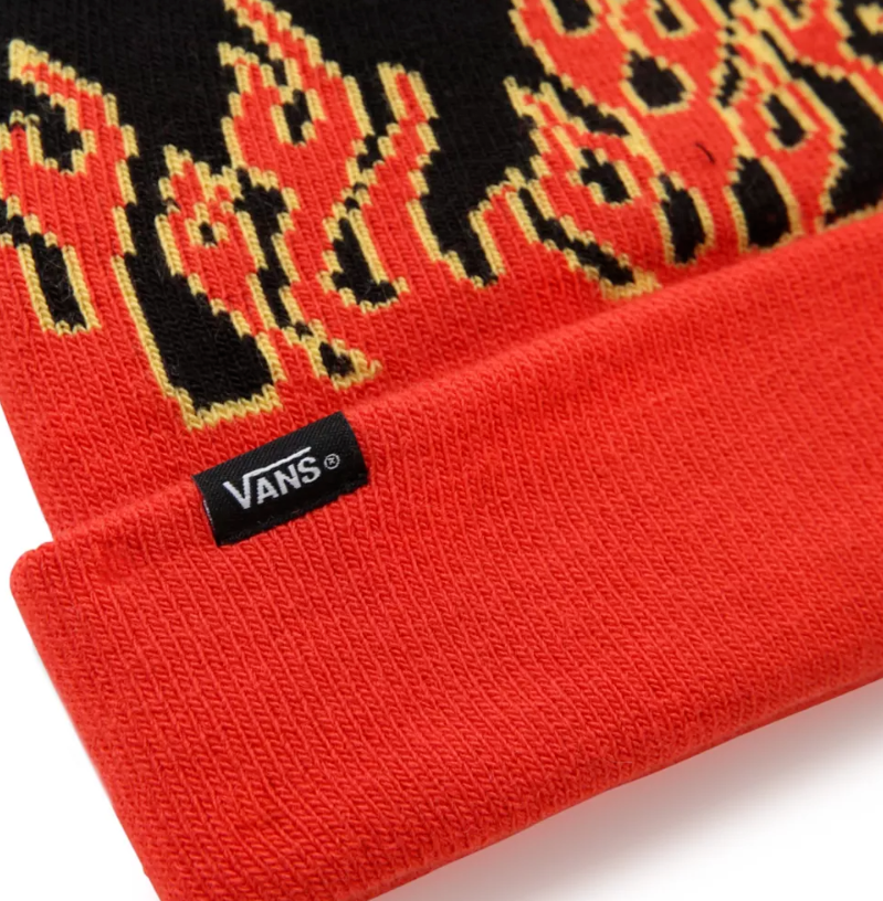 Vans Kids Digi Flames Beanie / Black Red / RRP £24