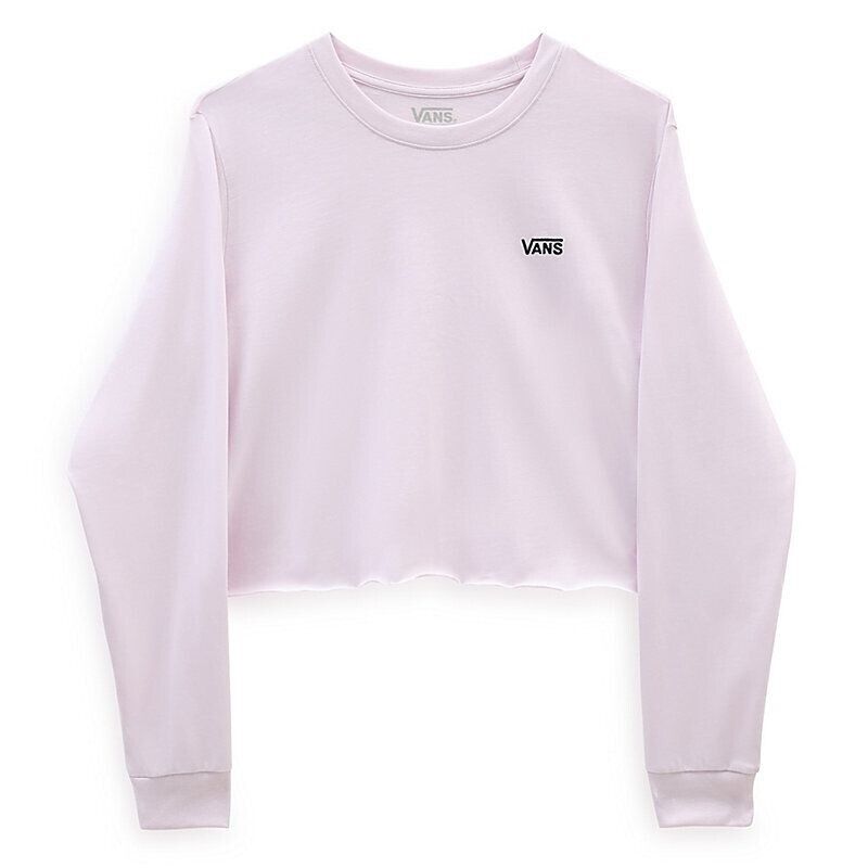 Vans Womens V Logo Long Sleeve Crop T-Shirt / Lavender Fog / RRP £30