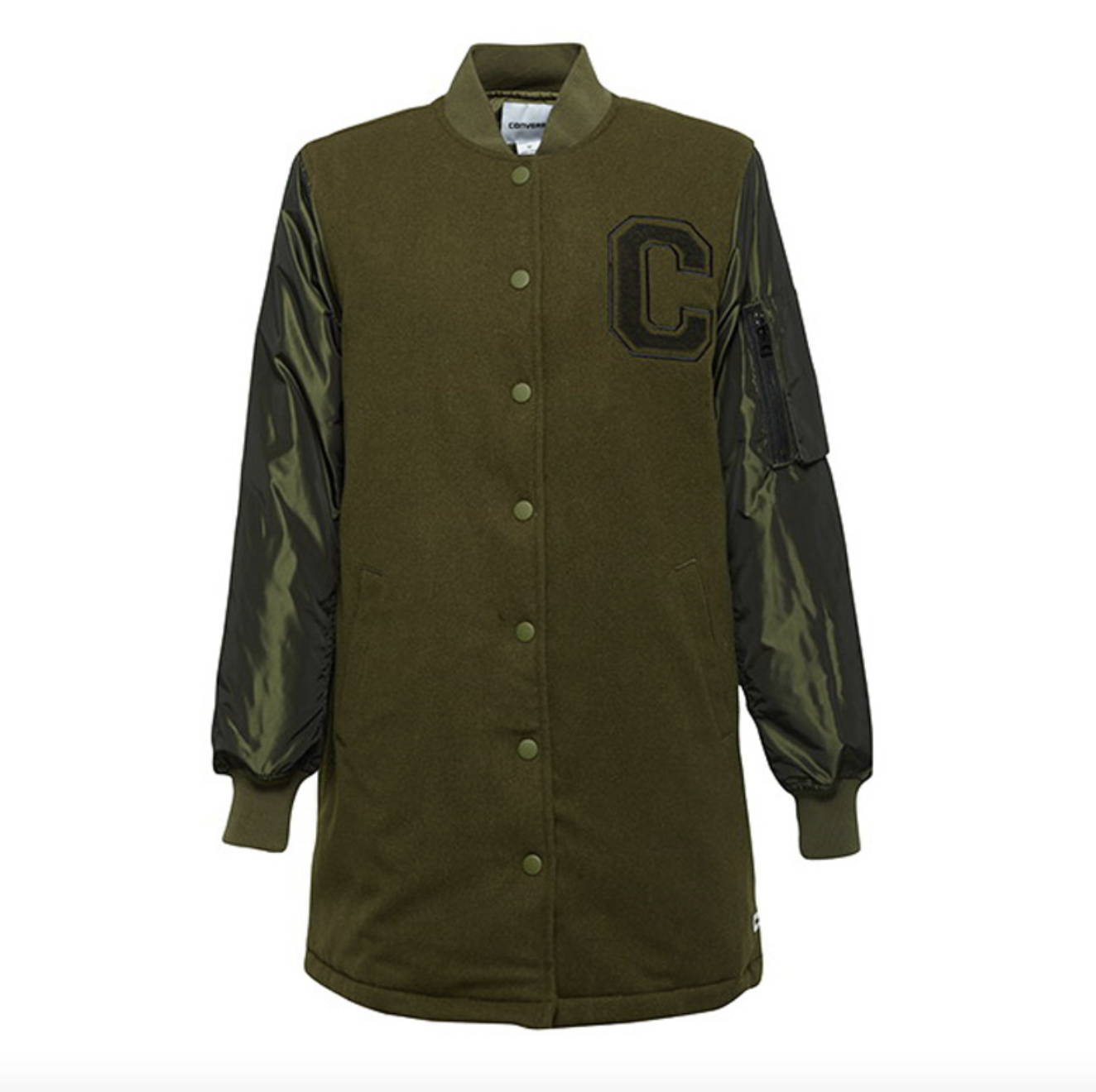 Converse Women's Long MA-1 Baseball Jacket / BNWT / Olive Green / All Sizes