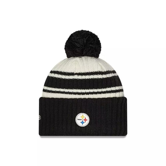 New Era Adult Pittsburgh Steelers NFL 2022 Beanie Knit Hat / Ivory / RRP £30
