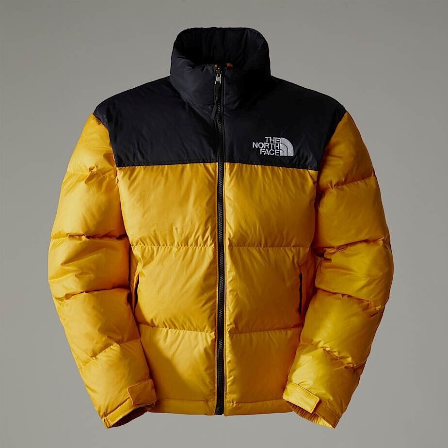 The North Face Mens 1996 Retro Nuptse Puffer Jacket / Black Yellow / RRP £315