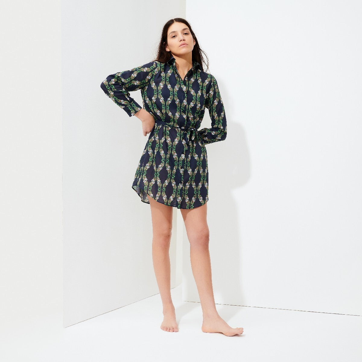 Vilebrequin Womens Florence Cotton Shirt Dress / Navy Sweet Fish / RRP £210