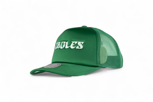 Mitchell and Ness Philadelphia Eagles NFL Satin Trucker Cap / Green / RRP £29
