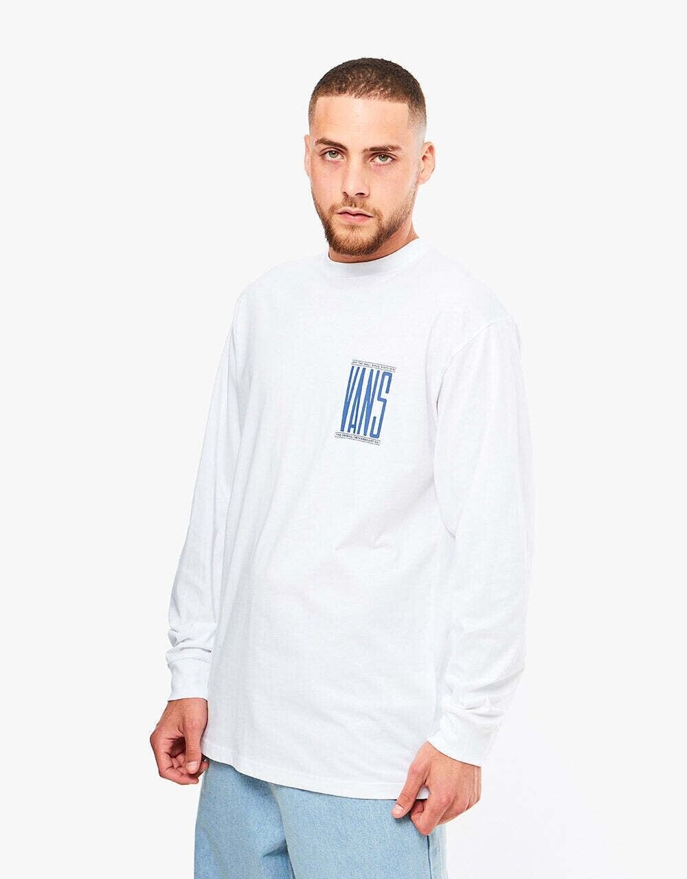 Vans Mens LS Type Stretch Logo T-Shirt / White / RRP £32