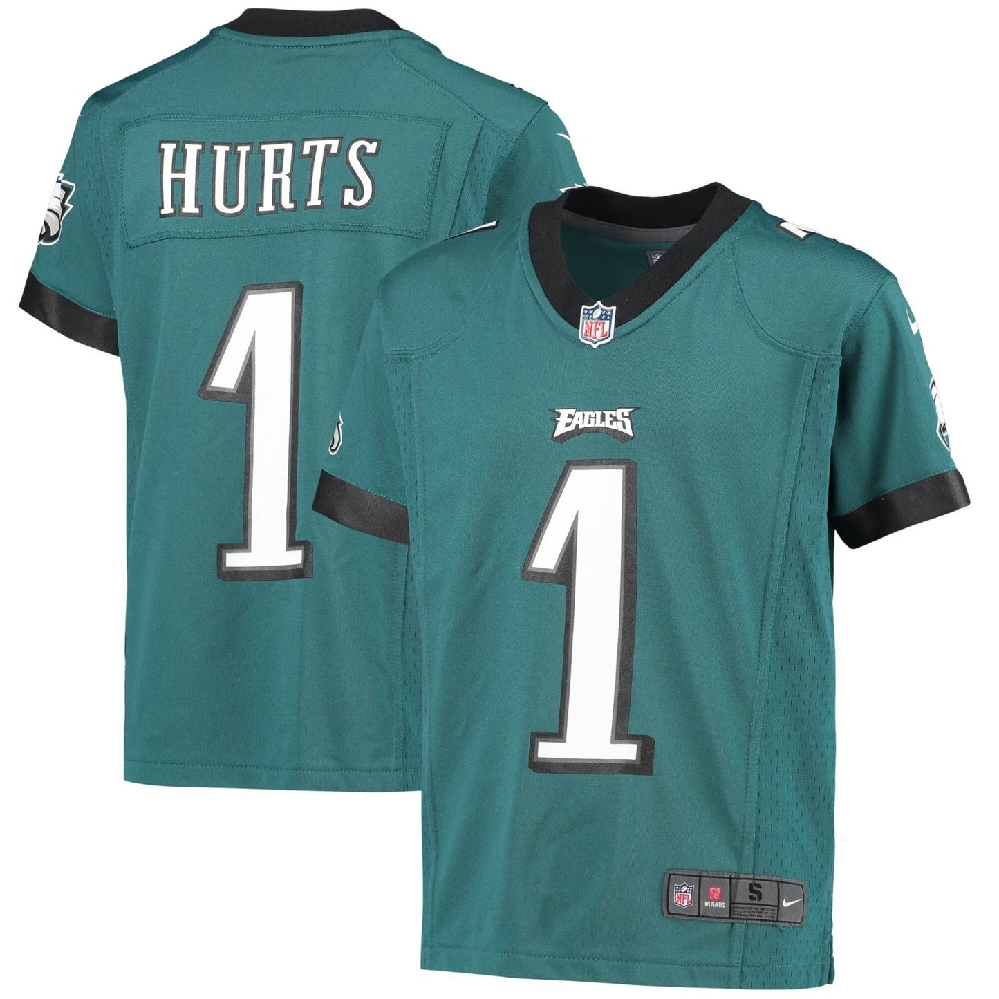 Nike Kids Philadelphia Eagles Jalen Hurts NFL Youth Game Jersey / Green / RRP