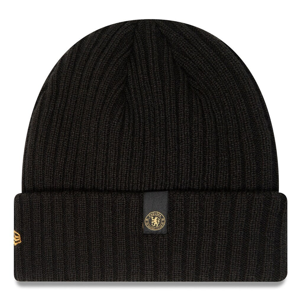New Era Chelsea Outline Ribbed Beanie Knit Hat / Black / RRP £28