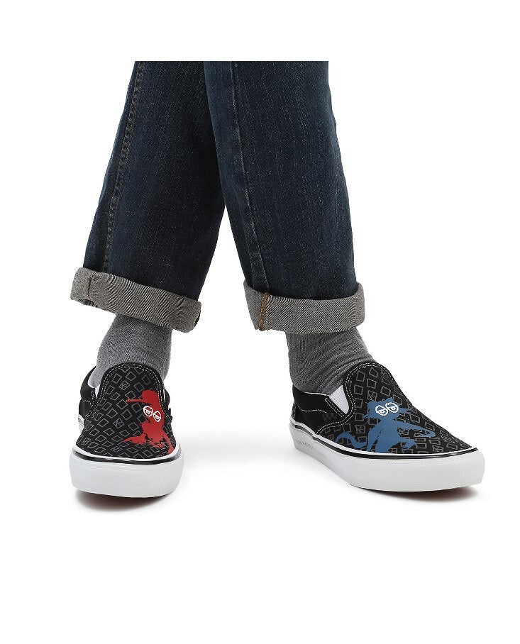 Vans Mens Krooked By Natas For Ray Skate Slip-on Shoes / Black / RRP £70