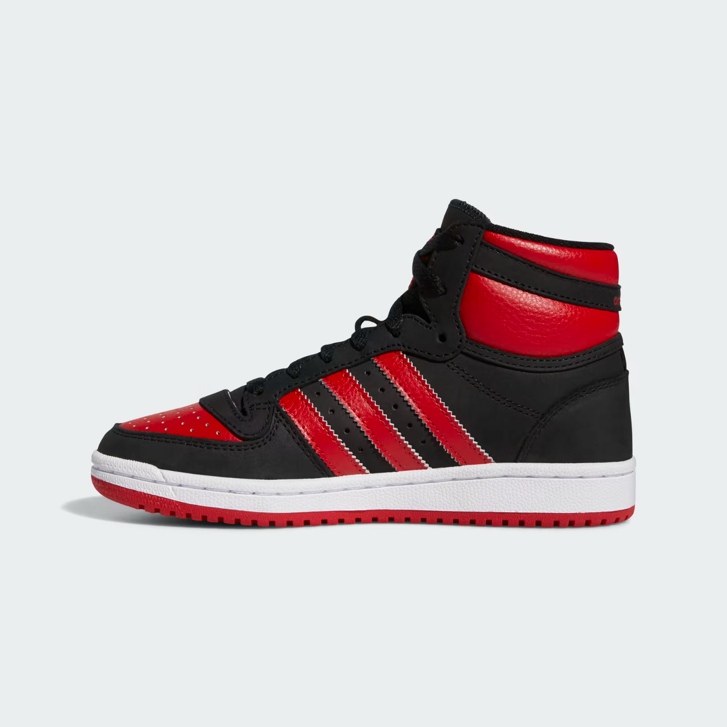 Adidas Kids High Top Trainers / Top Ten / Black Red / RRP £65