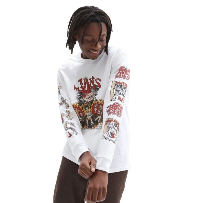 Vans Mens Off The Wall Gallery Dwinky KA Long Sleeve T Shirt /White / RRP £42